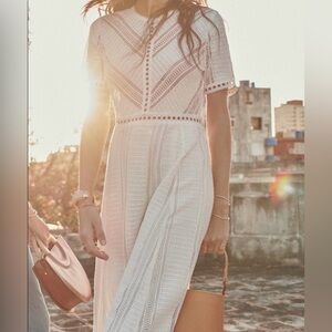 Sézane "Guillemette" Lace Midi Dress